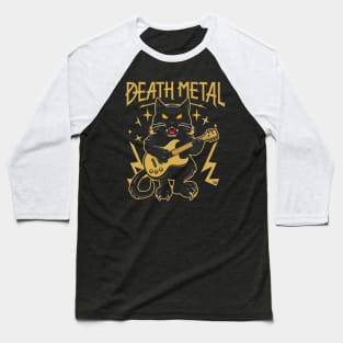 Death Metal Satanic Baphomet Cat playing guitar Baseball T-Shirt